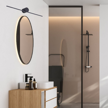 Kinkiet LED czarny Zumaline Camara 40cm - Minimalistyczny design