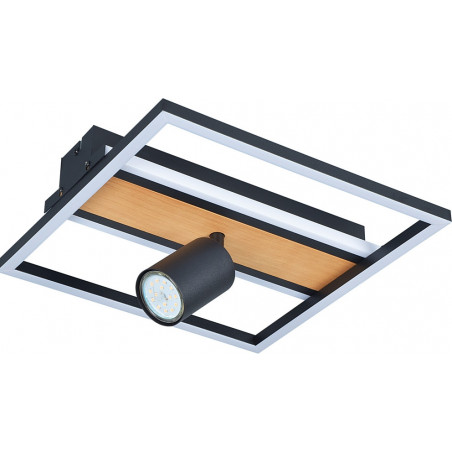 Plafon LED Korda | Czarny, Drewno | ZumaLine - Kup Teraz!