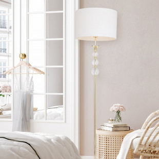 Lampa podłogowa Rea biało-złota ZumaLine | Eleganckie oświetlenie