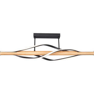 Lampa sufitowa nowoczesna z drewnem Baez LED 100cm czarny / brąz Zumaline