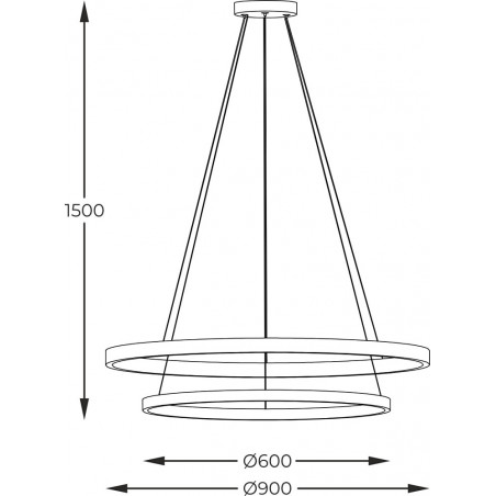 Lampa wisząca LED czarna Horik 60/90cm - ZumaLine | Minimalizm