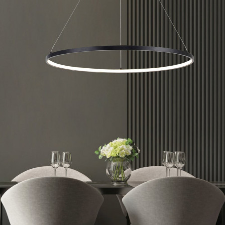Lampa wisząca LED czarna Horik 90cm - ZumaLine | Minimalizm
