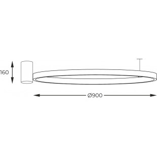 Lampa sufitowa okrągła Horik LED 90cm czarna Zumaline