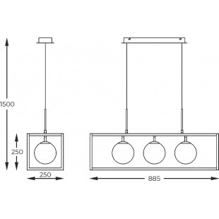 Lampa wisząca Zuma Line Piro - 3 szkło alabastrowe | Kup online