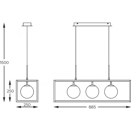 Lampa wisząca Zuma Line Piro - 3 szkło alabastrowe | Kup online