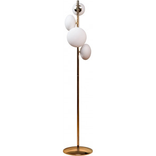 Lampa podłogowa szklana 4 punktowa Omi biały opal / złoty Zumaline