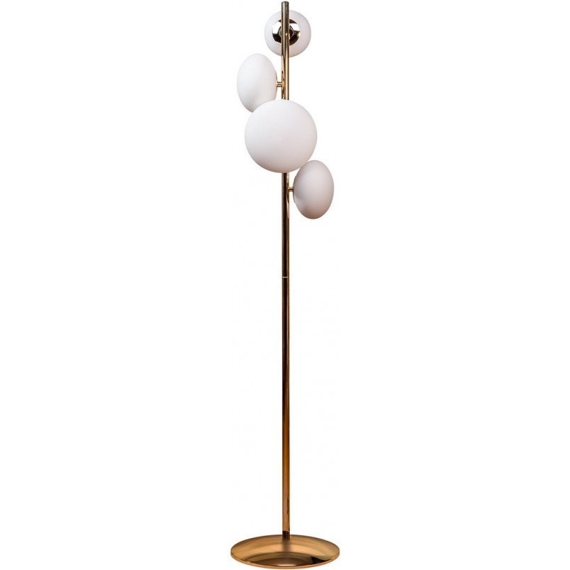 Lampa podłogowa szklana 4-punktowa Omi biały/złoty - ZumaLine