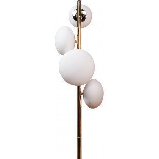 Lampa podłogowa szklana 4 punktowa Omi biały opal / złoty Zumaline