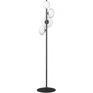 Lampa podłogowa szklana 4 punktowa Omi biały opal / czarny Zumaline