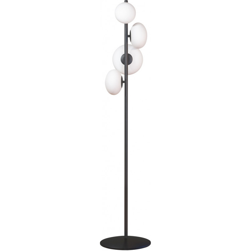 Lampa podłogowa szklana 4 punktowa Omi biały/czarny | ZumaLine