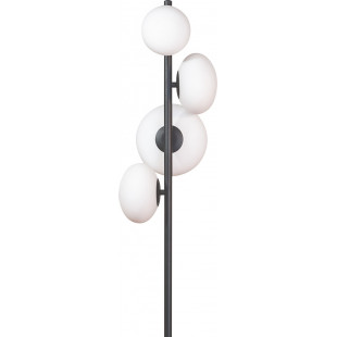 Lampa podłogowa szklana 4 punktowa Omi biały opal / czarny Zumaline