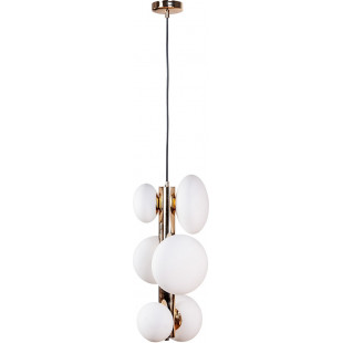 Lampa wisząca szklana Omi VI biało-złota | ZumaLine