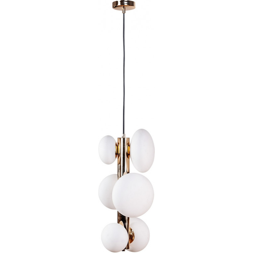 Lampa wisząca szklana Omi VI biało-złota | ZumaLine