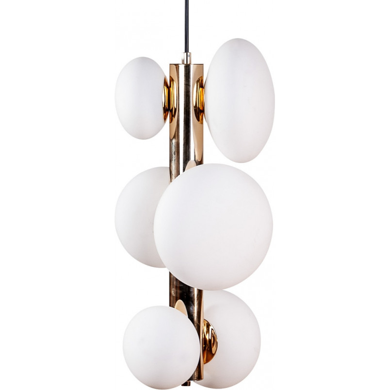 Lampa wisząca szklana Omi VI biało-złota | ZumaLine