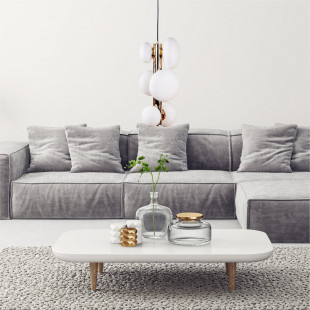 Lampa wisząca szklana Omi VI biało-złota | ZumaLine