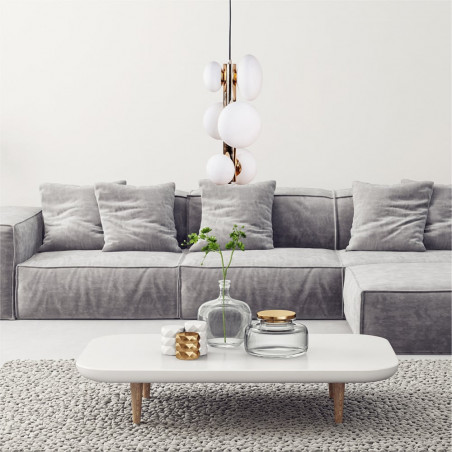 Lampa wisząca szklana Omi VI biało-złota | ZumaLine