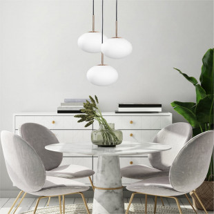 Lampa wisząca szklana Omi biało-złota 20cm | ZumaLine