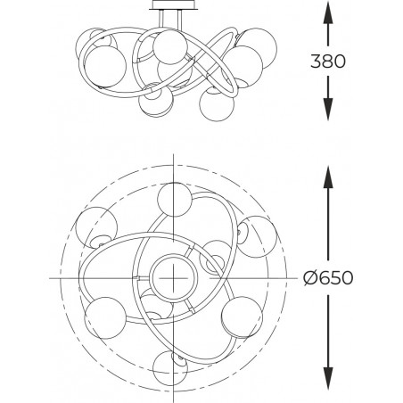 Plafon Nisyro - Szklane kule, design ZumaLine | Kup online