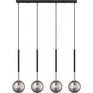Lampa wisząca Arcturus ZumaLine | 4 szklane kule, czarny/złoto