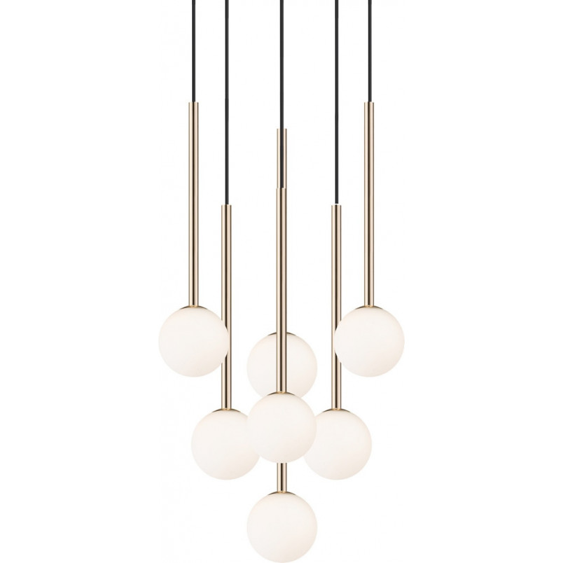 Lampa wisząca Arcturus - 7 kuli, szkło, złoto | ZumaLine