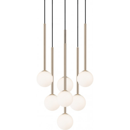 Lampa wisząca Arcturus - 7 kuli, szkło, złoto | ZumaLine