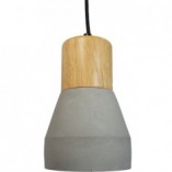 Lampa wisząca betonowa Concrete | Loftowa lampa z drewnem - Step