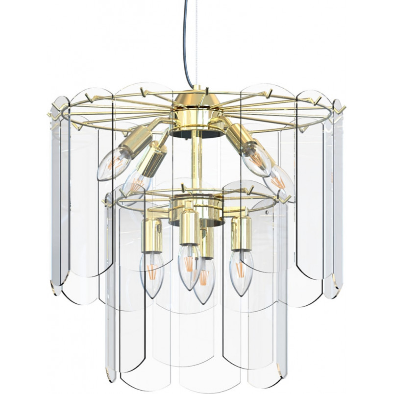 Lampa wisząca Nira szklana złota - ZumaLine | Oświetlenie