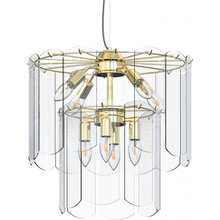 Lampa wisząca Nira szklana złota - ZumaLine | Oświetlenie