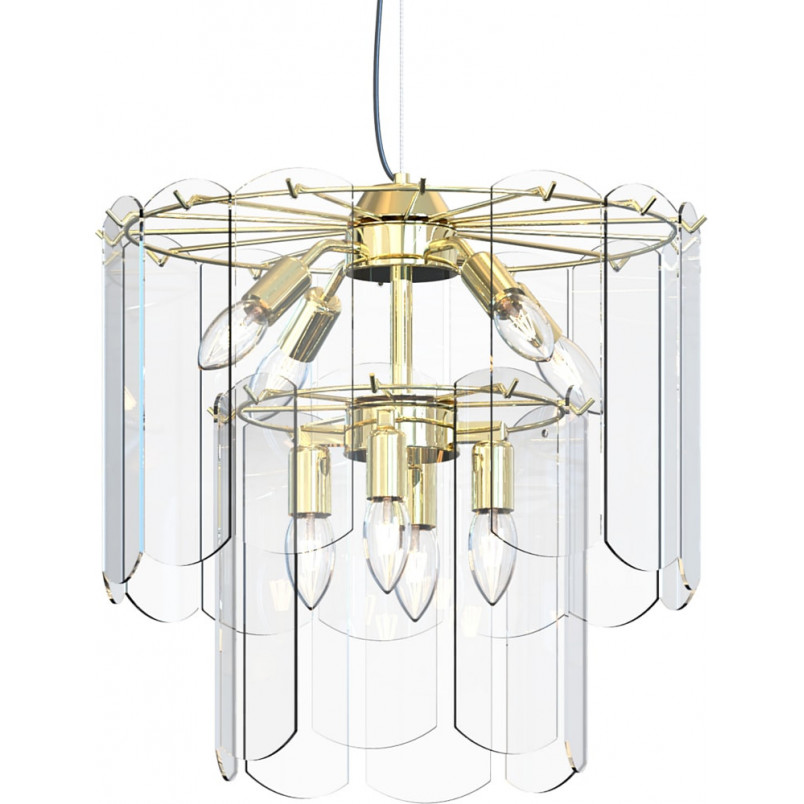 Lampa wisząca Nira szklana złota - ZumaLine | Oświetlenie