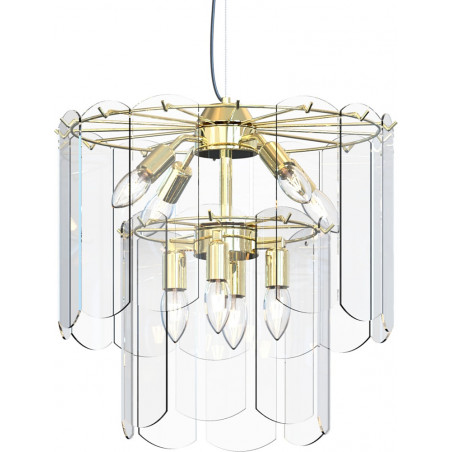 Lampa wisząca Nira szklana złota - ZumaLine | Oświetlenie