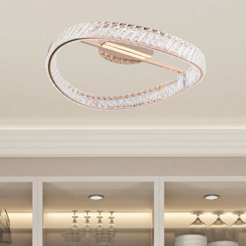 Plafon kryształowy Gano LED 52cm złoty | ZumaLine - Luksus i styl