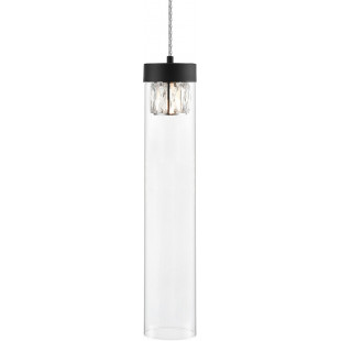Lampa wisząca szklana tuba glamour Gem 11cm przeźroczysty / czarny ZumaLine