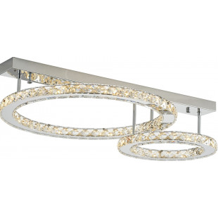 Plafon dwupunktowy z kryształkami Griona LED 50cm zrebrny Zumaline