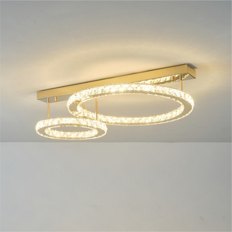Plafon Złoty z Kryształkami Griona LED 50cm | ZumaLine