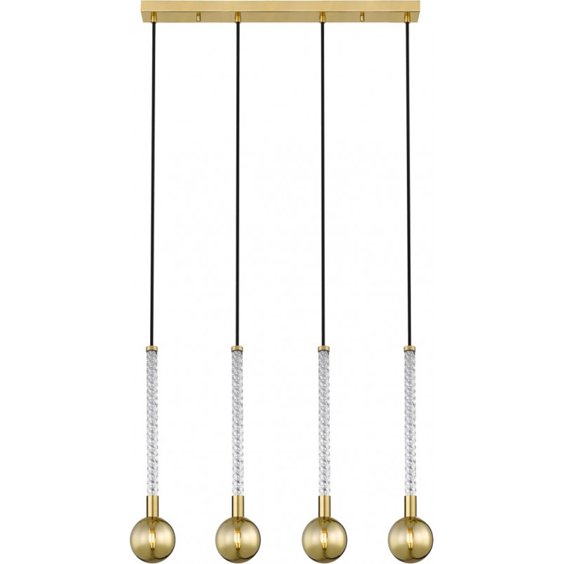 Lampa wisząca Mida - 4 kule szklane, złoto, ZumaLine | Oświetlenie