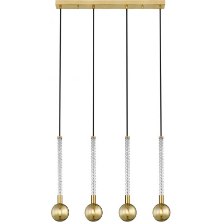 Lampa wisząca Mida - 4 kule szklane, złoto, ZumaLine | Oświetlenie