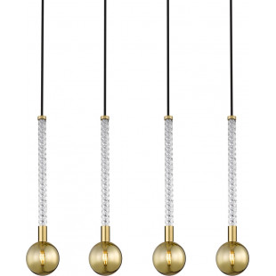 Lampa wisząca Mida - 4 kule szklane, złoto, ZumaLine | Oświetlenie