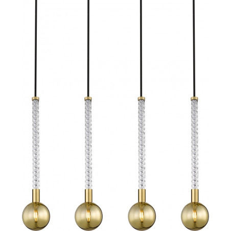 Lampa wisząca Mida - 4 kule szklane, złoto, ZumaLine | Oświetlenie