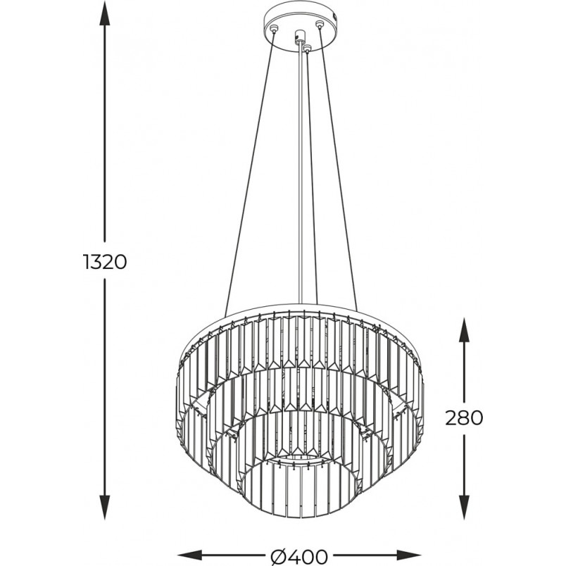 Lampa wisząca kryształowa Tifanny 40cm złoty | ZumaLine