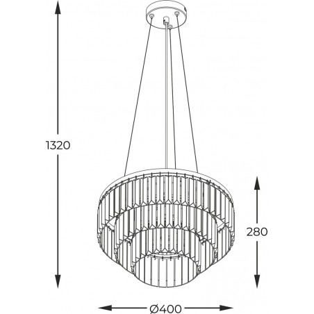 Lampa wisząca kryształowa Tifanny 40cm złoty | ZumaLine