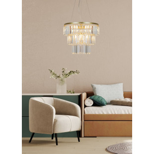Lampa wisząca kryształowa Tifanny 40cm złoty | ZumaLine