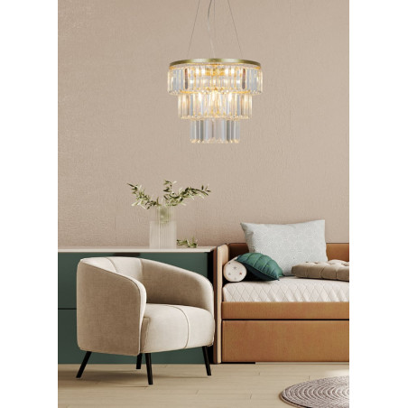 Lampa wisząca kryształowa Tifanny 40cm złoty | ZumaLine