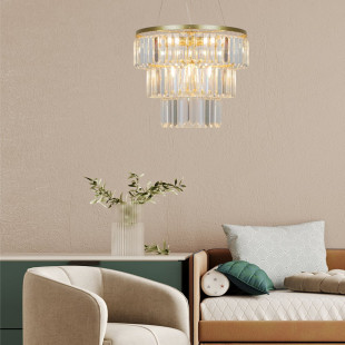 Lampa wisząca kryształowa Tifanny 40cm złoty | ZumaLine