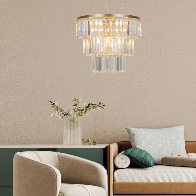 Lampa wisząca kryształowa Tifanny 40cm złoty | ZumaLine