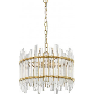 Lampa wisząca szklana hampton Alexandria 40cm transparentny / złoty Zumaline
