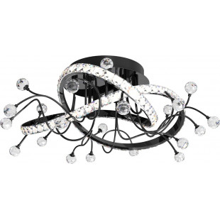 Plafon z kryształkami Maia LED 58cm czarny / chrom Zumaline