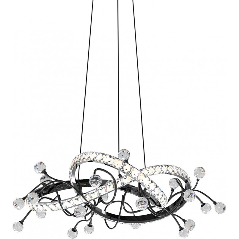 Lampa Maia LED Czarna z Kryształami | ZumaLine - 58cm