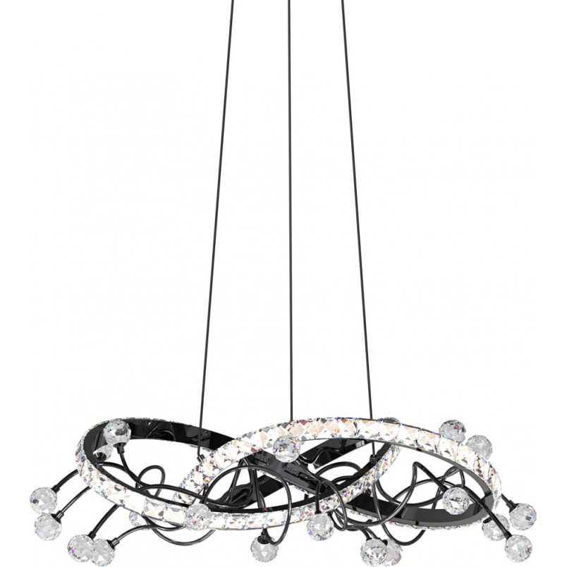 Lampa Maia LED Czarna z Kryształami | ZumaLine - 58cm