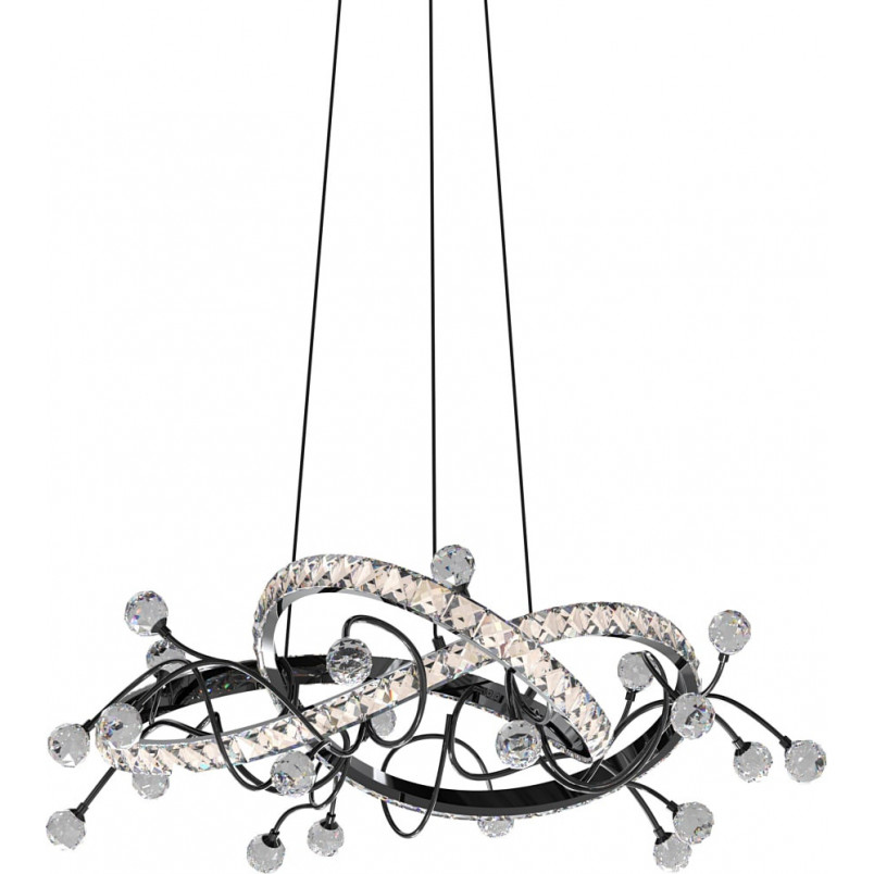 Lampa Maia LED Czarna z Kryształami | ZumaLine - 58cm