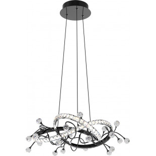 Lampa wisząca z kryształkami Maia LED 58cm czarny / chrom Zumaline